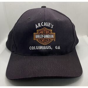 Mens Harley Davison Snap back Cap Hat Adjustable Archies Columbus GA Motor Cycle
